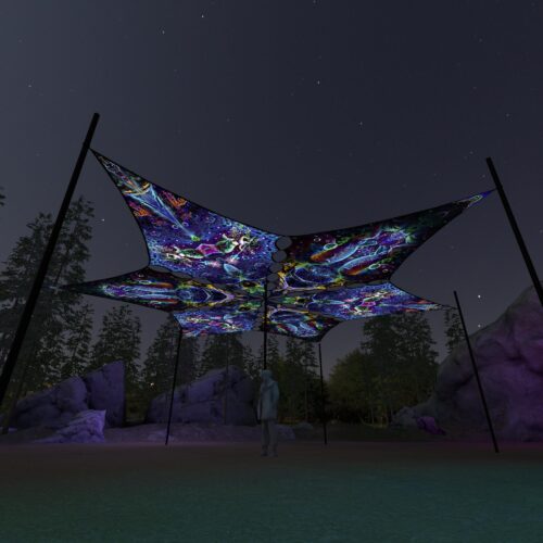 EUK-DM03 and EUK-DM01 - 6 Diamonds Canopy Set - UV-Reactive Flurescent Ceiling Decoration - 3D-Preview