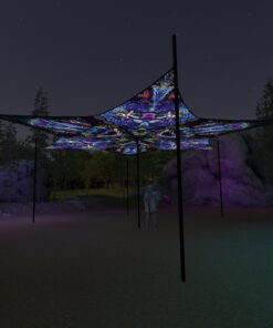 EUK-DM03 and EUK-DM01 - 6 Diamonds Canopy Set - UV-Reactive Flurescent Ceiling Decoration - 3D-Preview