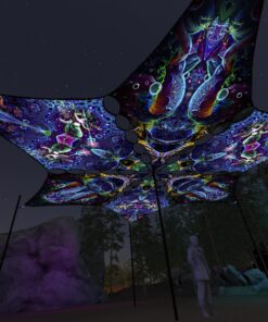 EUK-DM03 and EUK-DM01 - 6 Diamonds Canopy Set - UV-Reactive Flurescent Ceiling Decoration - 3D-Preview