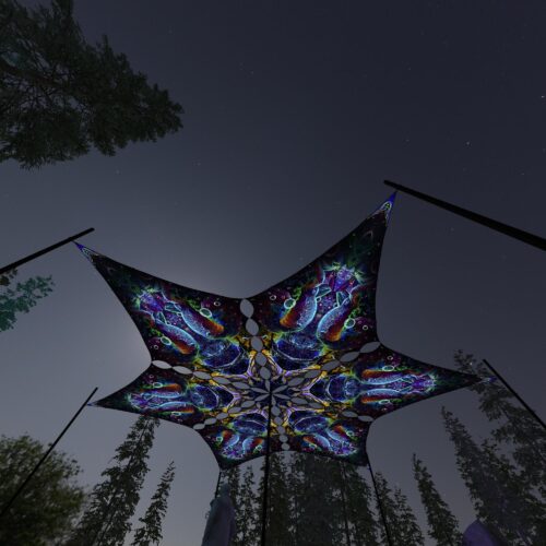 EUK-DM03 - 6 Diamonds Canopy Set - UV-Reactive Flurescent Ceiling Decoration - 3D-Preview