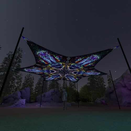 EUK-DM03 - 6 Diamonds Canopy Set - UV-Reactive Flurescent Ceiling Decoration - 3D-Preview