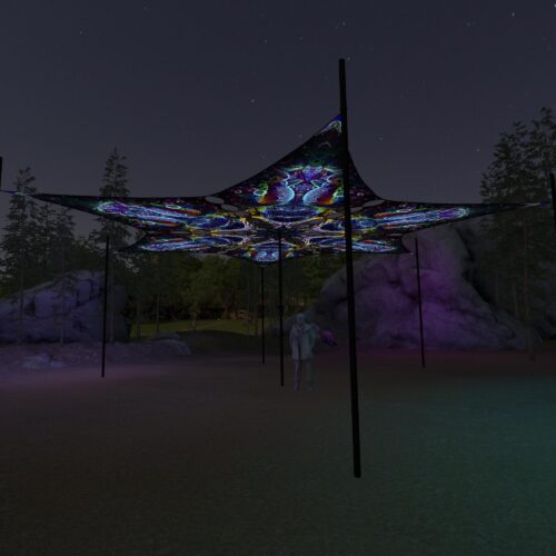 EUK-DM03 - 6 Diamonds Canopy Set - UV-Reactive Flurescent Ceiling Decoration - 3D-Preview