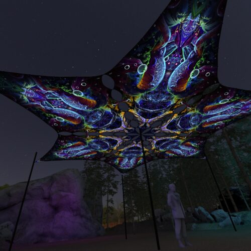 EUK-DM03 - 6 Diamonds Canopy Set - UV-Reactive Flurescent Ceiling Decoration - 3D-Preview