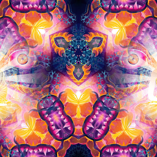 Frozen Corals - DJ-Booth - UV-Reactive Psychedelic Decoration -Art by Andrei Verner