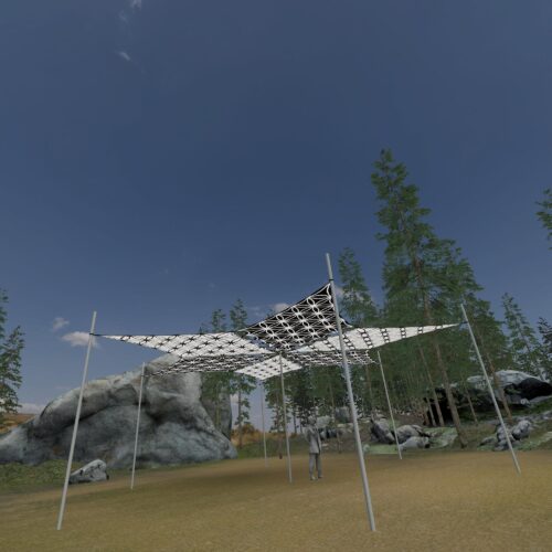 FL-DM01 and FL-DM02 - 6 Diamonds Canopy Set - Black and White Ceiling Decoration - 3D-Preview