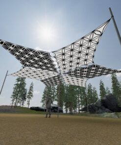 FL-DM01 and FL-DM02 - 6 Diamonds Canopy Set - Black and White Ceiling Decoration - 3D-Preview