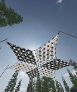 FL-DM01 and FL-DM02 - 6 Diamonds Canopy Set - Black and White Ceiling Decoration - 3D-Preview