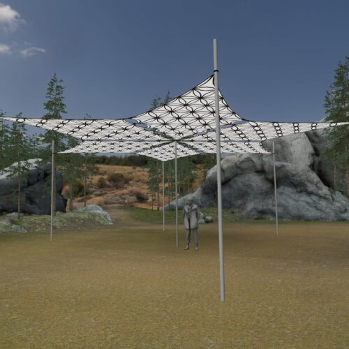 FL-DM01 - 6 Diamonds Canopy Set - Black and White Ceiling Decoration - 3D-Preview