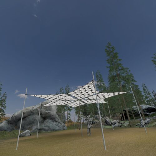 FL-DM01 - 6 Diamonds Canopy Set - Black and White Ceiling Decoration - 3D-Preview