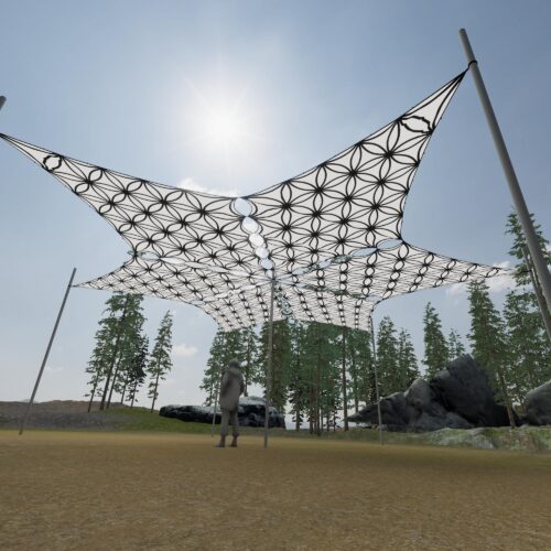 FL-DM01 - 6 Diamonds Canopy Set - Black and White Ceiling Decoration - 3D-Preview