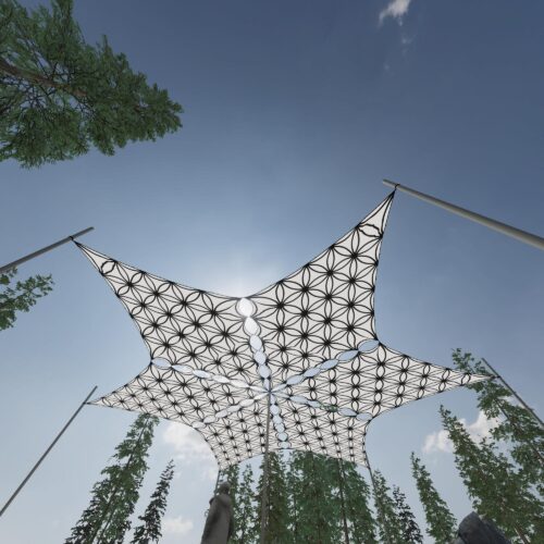 FL-DM01 - 6 Diamonds Canopy Set - Black and White Ceiling Decoration - 3D-Preview