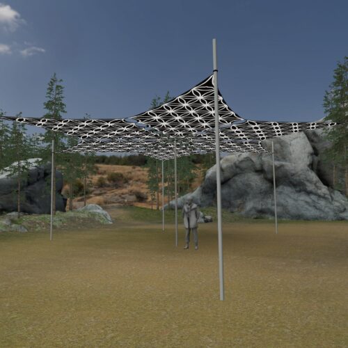 FL-DM02 - 6 Diamonds Canopy Set - Black and White Ceiling Decoration - 3D-Preview