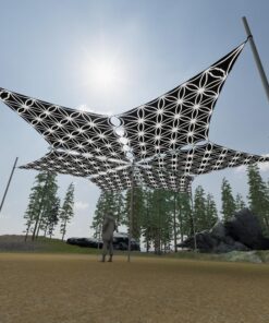 FL-DM02 - 6 Diamonds Canopy Set - Black and White Ceiling Decoration - 3D-Preview