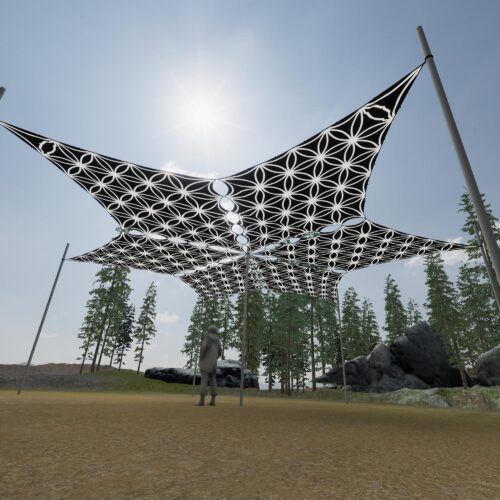 FL-DM02 - 6 Diamonds Canopy Set - Black and White Ceiling Decoration - 3D-Preview