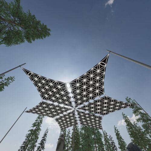 FL-DM02 - 6 Diamonds Canopy Set - Black and White Ceiling Decoration - 3D-Preview
