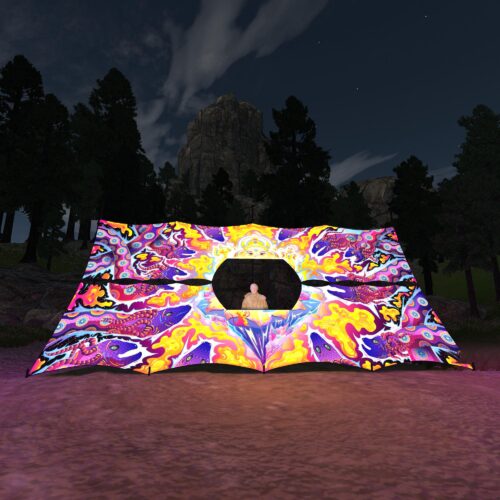 Lord Ganesha - DJ-Booth - UV-Reactive Psychedelic Decoration - 3D-Preview