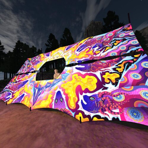 Lord Ganesha - DJ-Booth - UV-Reactive Psychedelic Decoration - 3D-Preview