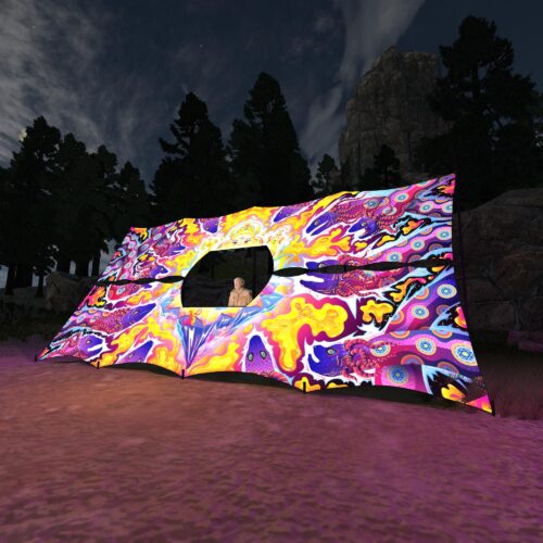 Lord Ganesha - DJ-Booth - UV-Reactive Psychedelic Decoration - 3D-Preview