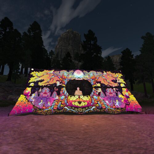 Lord Hanuman - DJ-Booth - UV-Reactive Psychedelic Decoration - 3D-Preview