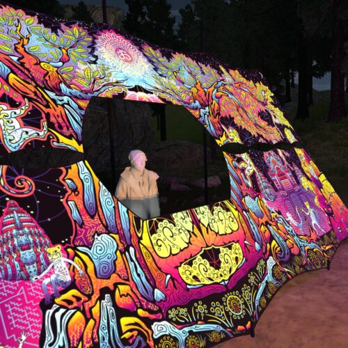 Lord Hanuman - DJ-Booth - UV-Reactive Psychedelic Decoration - 3D-Preview