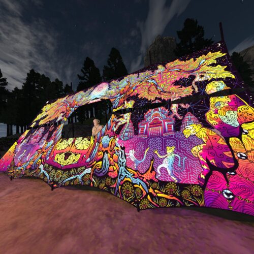 Lord Hanuman - DJ-Booth - UV-Reactive Psychedelic Decoration - 3D-Preview