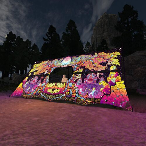 Lord Hanuman - DJ-Booth - UV-Reactive Psychedelic Decoration - 3D-Preview