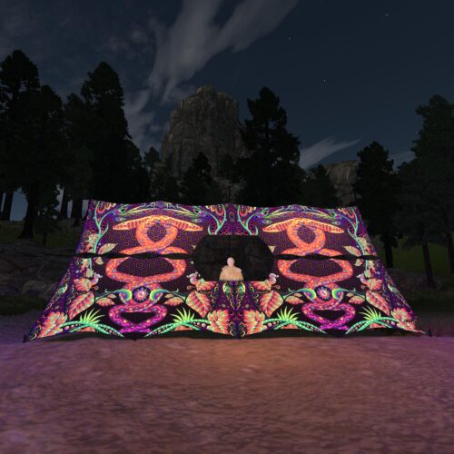 Jungle Snakes - DJ-Booth - UV-Reactive Psychedelic Decoration - 3D-Preview