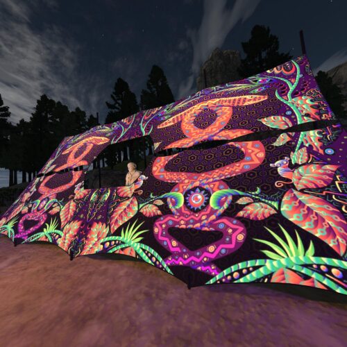 Jungle Snakes - DJ-Booth - UV-Reactive Psychedelic Decoration - 3D-Preview