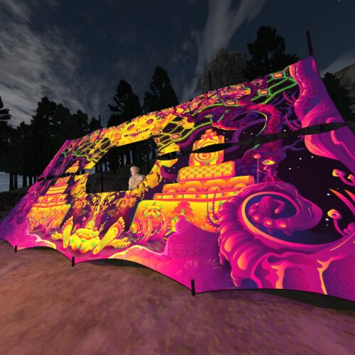 Let it Be - DJ-Booth - UV-Reactive Psychedelic Decoration - 3D-Preview