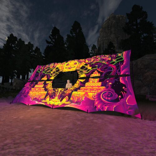 Let it Be - DJ-Booth - UV-Reactive Psychedelic Decoration - 3D-Preview