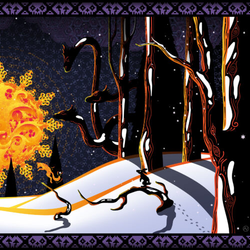 Winter Tale - Psychedelic Art by Andrei Verner - Closeup