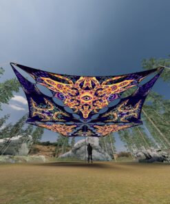 AB-TR01 and AB-TR02 - 6 Triangles Canopy Set - UV-Reactive Flurescent Ceiling Decoration - 3D-Preview