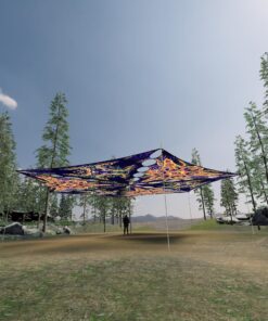 AB-TR01 and AB-TR02 - 6 Triangles Canopy Set - UV-Reactive Flurescent Ceiling Decoration - 3D-Preview