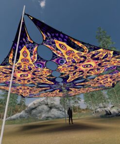 AB-TR01 - 6 Triangles Canopy Set - UV-Reactive Flurescent Ceiling Decoration - 3D-Preview