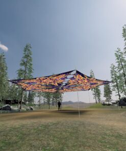 AB-TR01 - 6 Triangles Canopy Set - UV-Reactive Flurescent Ceiling Decoration - 3D-Preview