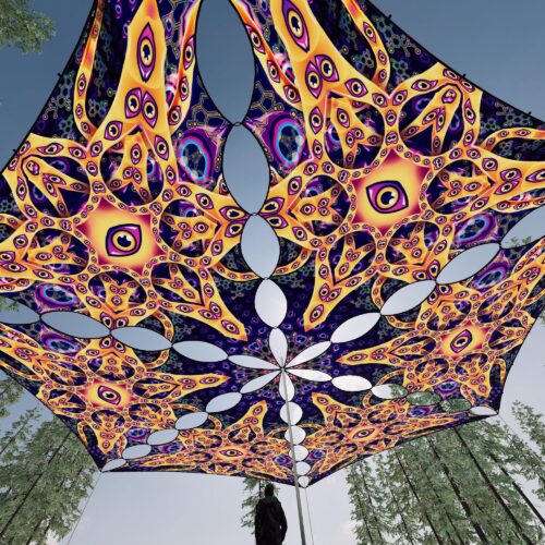 AB-TR01 - 6 Triangles Canopy Set - UV-Reactive Flurescent Ceiling Decoration - 3D-Preview