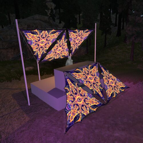 AB-TR01 - 6 Triangles Canopy Set - UV-Reactive Flurescent Ceiling Decoration - 3D-Preview
