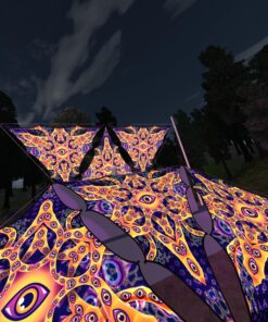 AB-TR01 - 6 Triangles Canopy Set - UV-Reactive Flurescent Ceiling Decoration - 3D-Preview