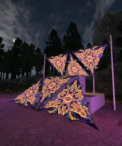 AB-TR01 - 6 Triangles Canopy Set - UV-Reactive Flurescent Ceiling Decoration - 3D-Preview