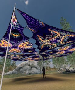 AB-TR02 and AB-TR03 - 6 Triangles Canopy Set - UV-Reactive Flurescent Ceiling Decoration - 3D-Preview