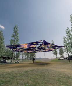 AB-TR02 and AB-TR03 - 6 Triangles Canopy Set - UV-Reactive Flurescent Ceiling Decoration - 3D-Preview