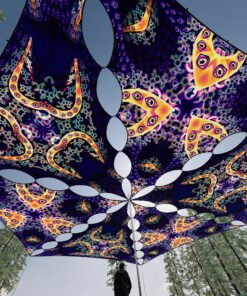 AB-TR02 and AB-TR03 - 6 Triangles Canopy Set - UV-Reactive Flurescent Ceiling Decoration - 3D-Preview