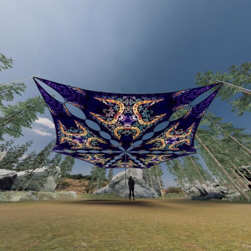 AB-TR02 - 6 Triangles Canopy Set - UV-Reactive Flurescent Ceiling Decoration - 3D-Preview