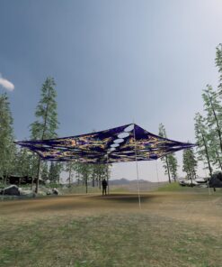 AB-TR02 - 6 Triangles Canopy Set - UV-Reactive Flurescent Ceiling Decoration - 3D-Preview