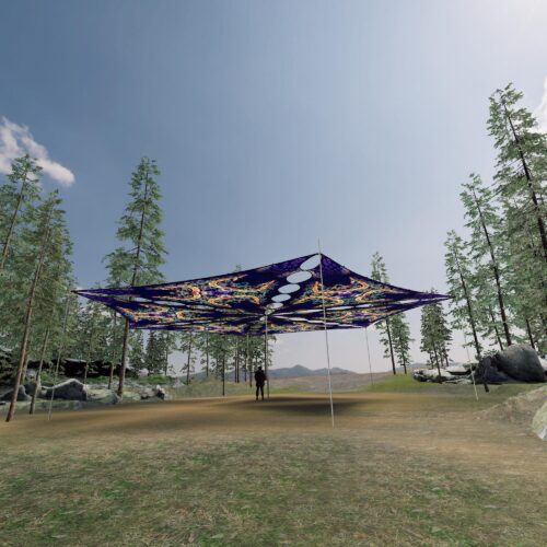 AB-TR02 - 6 Triangles Canopy Set - UV-Reactive Flurescent Ceiling Decoration - 3D-Preview