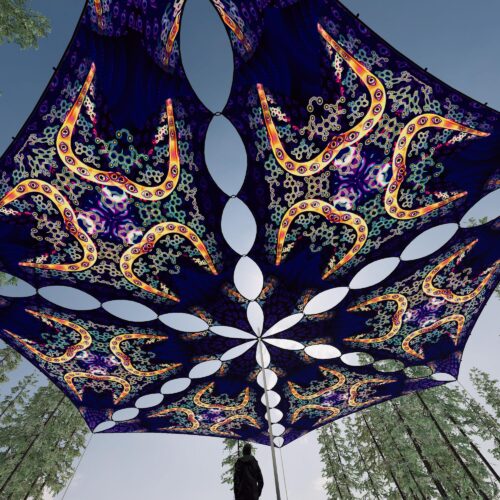 AB-TR02 - 6 Triangles Canopy Set - UV-Reactive Flurescent Ceiling Decoration - 3D-Preview