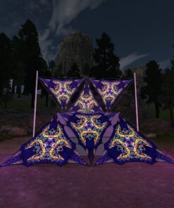 AB-TR02 - 6 Triangles Canopy Set - UV-Reactive Flurescent Ceiling Decoration - 3D-Preview