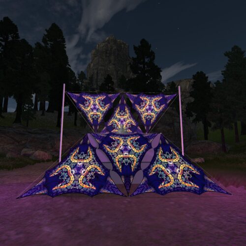 AB-TR02 - 6 Triangles Canopy Set - UV-Reactive Flurescent Ceiling Decoration - 3D-Preview