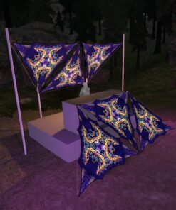 AB-TR02 - 6 Triangles Canopy Set - UV-Reactive Flurescent Ceiling Decoration - 3D-Preview