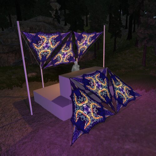 AB-TR02 - 6 Triangles Canopy Set - UV-Reactive Flurescent Ceiling Decoration - 3D-Preview